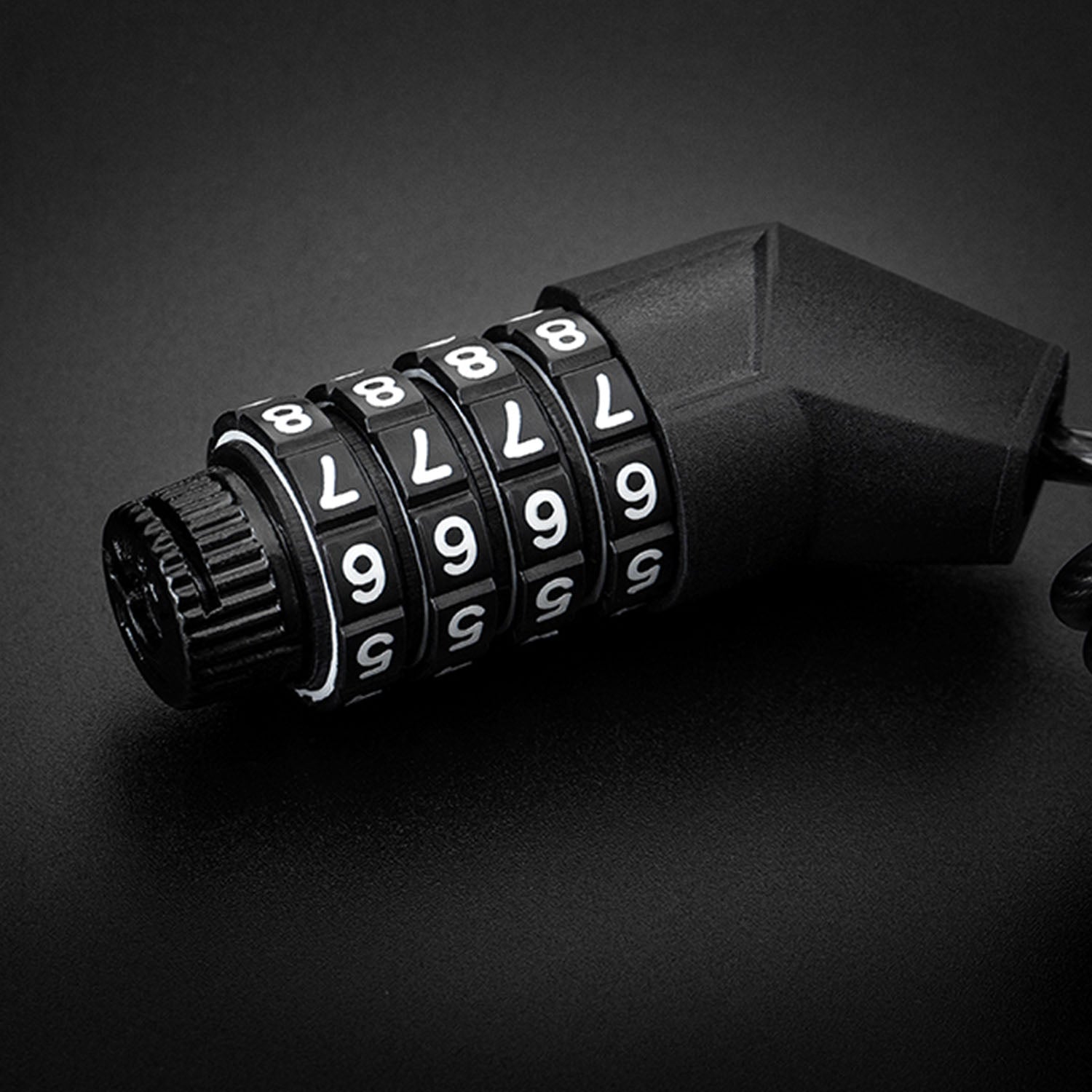 Image of the 4 digit combination lock while it is unlocked