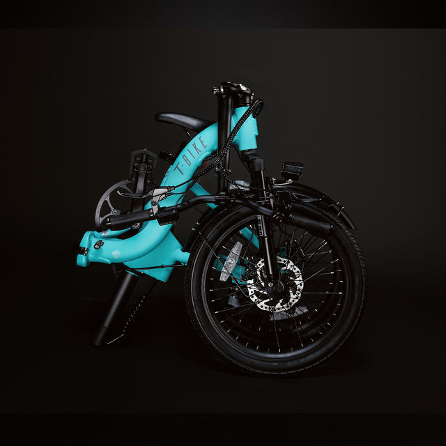 Image of the Turquoise Low Rider 250 folded up compactly