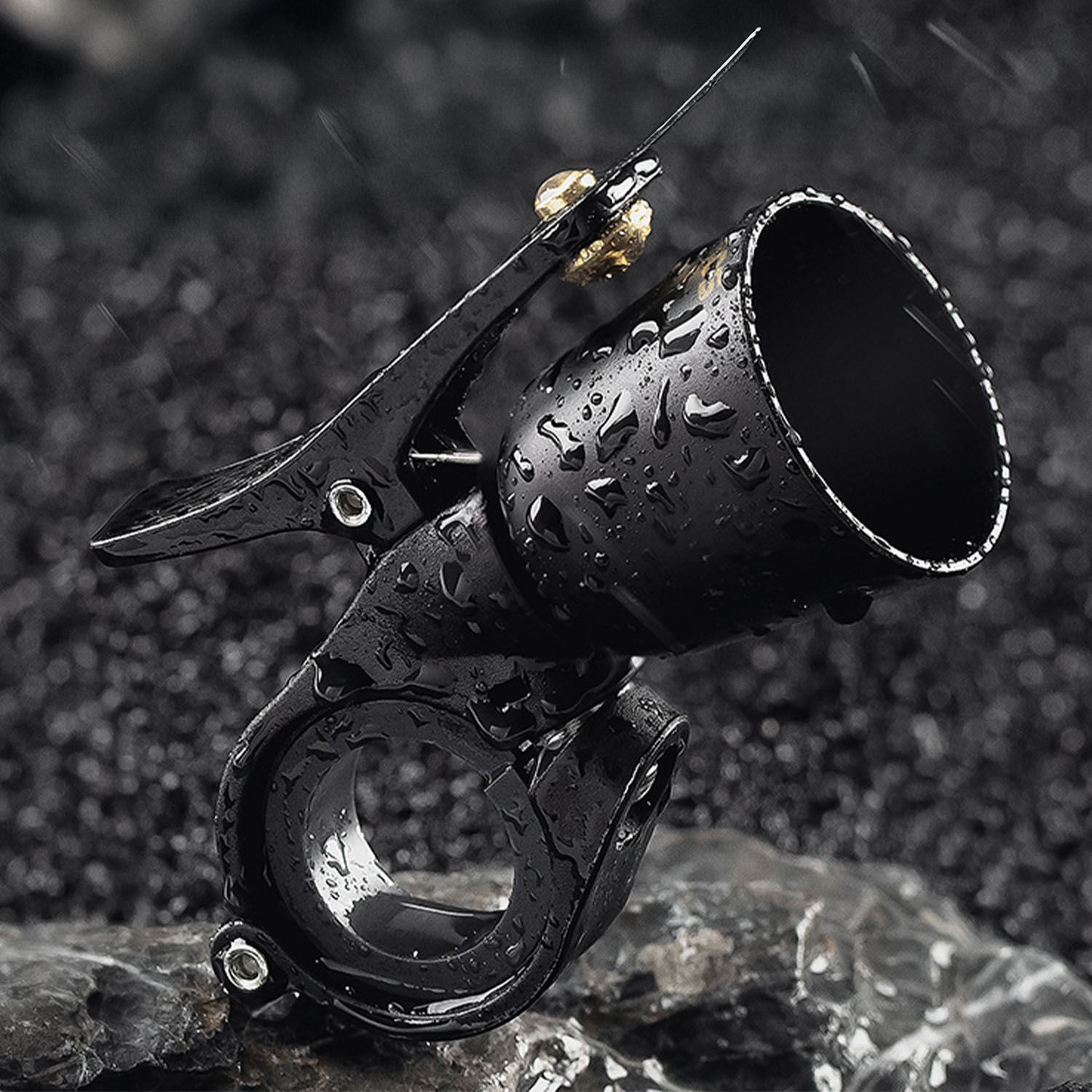 Image of a bicycle bell in harsh weather