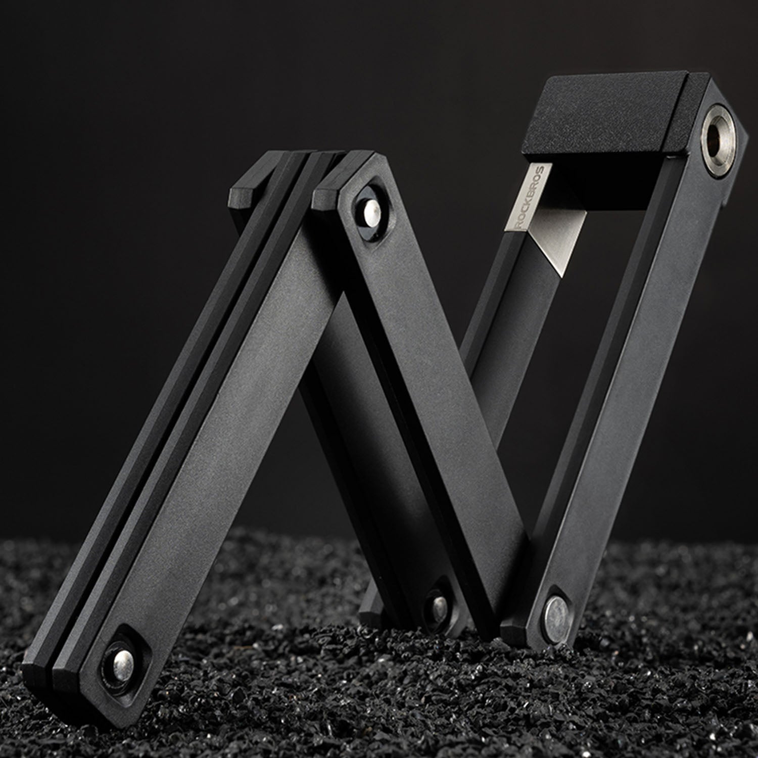 Image of a folding lock that has been partially unfolded