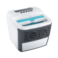 Image of the white TC3000 portable air cooler with the lid removed for refilling  